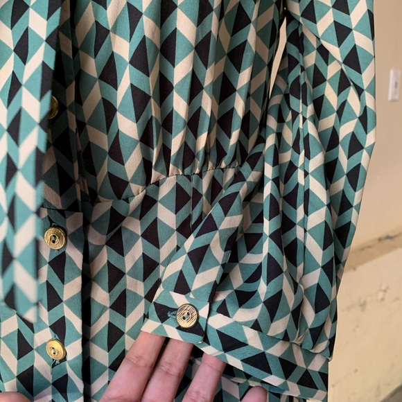 Retro inspired button up shift dress w neck tie - Picture 8 of 16